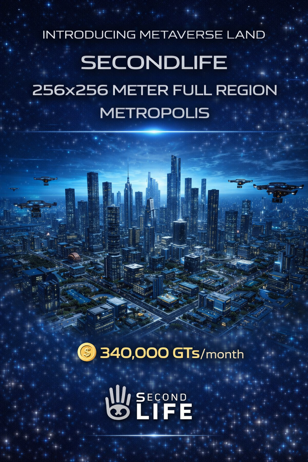 Second Life 256x256 Full Region Metropolis